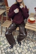 М'який трикотажний светр із високим коміром Zara 2142/170 XL Бордовий (02142170681XL) - зображення 1