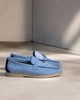 Жіночі лофери Loro Piana Charms Walk 38 блакитні - зображення 2