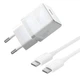 Сетевое зарядное устройство Baseus Palm PD/FC/QC 30W USB-C with USB-C to USB-C Cable 1 m White (P10111605213-01) - изображение 1