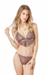 Комплект женский кружевной бюстгальтер с мягкой чашкой и стринги Felisiya Lingerie Капучино 2001+204-738 M - изображение 3
