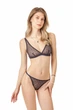 Комплект женский бюстгальтер с мягкой чашкой и стринги из сеточки Felisiya Lingerie Синий 2007+204-058г M - изображение 3