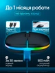 Миша бездротова мишка безшумна дворежимна bluetooth usb 2.4g оптична для макбука ПК ноутбука мак комп’ютера і планшета акумуляторна 2в1 з rgb підсвіткою та індикатором рівня заряду чорна сенсорна точна ергономічна 3 режими dpi - зображення 3