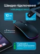 Миша бездротова мишка безшумна дворежимна bluetooth usb 2.4g оптична для макбука ПК ноутбука мак комп’ютера і планшета акумуляторна 2в1 з rgb підсвіткою та індикатором рівня заряду чорна сенсорна точна ергономічна 3 режими dpi - зображення 8