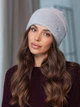 Шапка теплая Suzanne из экомеха альпаки серая - изображение 1