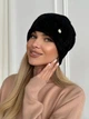 Шапка теплая Suzanne из экомеха альпаки черная - изображение 3