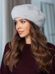 Женский берет Alpaca из экомеха серый - изображение 2