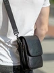 Кожаная мужская сумка-мессенджер 24х20х6 барсетка через плечо Tiding Bag TD-23433 Черная - изображение 7