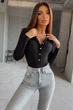 Боді жіноче однотонне чорного кольору Fashion розмір 42-44 (217834) - зображення 3