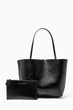 Сумка жіноча Armani Exchange двосторонній шопер тоут на плече чорна з косметичкою - изображение 6