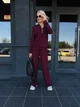 Женский спортивний костюм-двойка марсала 42-44 - изображение 1