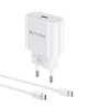 Сетевое зарядное устройство BAVIN PC851Y-СС PD 20W Type-C + кабель Type-C/Type-C 60W White - изображение 1