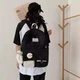 Рюкзак для девочки школьный для подростка от 5 класса черный с брелоком медведем и ромашкой рюкзаки для школы города женские - изображение 5