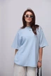 В'язана кофта oversize з коротким рукавом - блакитний колір, ONE SIZE - зображення 1