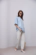 В'язана кофта oversize з коротким рукавом - блакитний колір, ONE SIZE - зображення 3