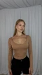 Жіночий базовий боді з розрізом для пальців Uaclothes 46-48 Бежевий (like39158-195941350) - изображение 2