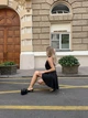 Платье шелковое мини с открытой спинкой черного цвета 39141 42/44 - изображение 4
