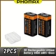 Акумуляторний комплект Li-Ion 9V (Крона) PHOMAX 4400 mWh з портом Type-C (2 шт. + кейс) - изображение 1