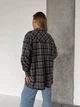 Жіноча фланелева сорочка оверсайз 1611, графіт, one size - изображение 3