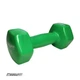 Гантель EasyFit 4 кг 1 шт з вініловим покриттям зелена цільна лита нерозбірна для фітнесу (YL4-0GR) - зображення 1