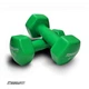 Гантель EasyFit 4 кг 1 шт з вініловим покриттям зелена цільна лита нерозбірна для фітнесу (YL4-0GR) - зображення 2