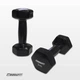 Гантель EasyFit 3 кг 1 шт с виниловым покрытием черная цельная литая неразборная для фитнеса (Yl3-0BK) - изображение 2