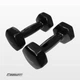 Гантель EasyFit 3 кг 1 шт с виниловым покрытием черная цельная литая неразборная для фитнеса (Yl3-0BK) - изображение 4