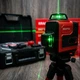 Лазерный уровень KRAFFTEC нивелир аккумуляторный 4D строительный профессиональный 16 линий зеленый луч 360 градусов 50 м со штативом микролифтом пультом - изображение 7