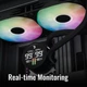 Система водяного охолодження AeroCool Abyss L360R Digi 360 мм, 320 Вт, 3 вентилятори 120 мм, 1800 об/хв, чорна (ACLA-AD36117.11) - зображення 5