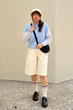 Укороченная рубашка свободного кроя JW ANDERSON UNIQLO в клетку 1159862495 (Голубой XL) - изображение 15
