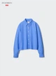 Укороченная рубашка UNIQLO 1159859678 (Синий XL) - изображение 4