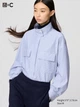 Рубашка Uniqlo в полоску 1159857830 (Голубой XL) - изображение 1