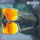 Велосипедные очки SCVCN UV400 спортивные для бега и велоспорта с желтой линзой и серой оправой весом 32 грамма с поликарбонатной конструкцией для активного отдыха и защиты глаз от ультрафиолета - изображение 3