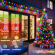 Гирлянда «Роса» JXLEDAYY 10 м 100 LED RGB на батарейках с пультом ДУ, таймером, 8 режимами для дома и улицы - изображение 3