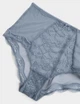 Набір мереживних трусиків Marks&Spencer міді High rise shorts розмір 12 3 шт grey blue 0265 - зображення 7