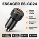 Автозарядний пристрій Essager у прикурювач 30 Вт USB Type-C USB-A PD QC 3.0 (ES-CC24), чорний - зображення 1
