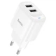 Мережевий зарядний пристрій HOCO C141A Smart dual-port charger Lightning cable 10.5W White - зображення 4