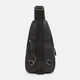 Сумка слинг через плечо мужская из натуральной кожи Laras K108883bl Черная (ROZ6501064893) - изображение 2