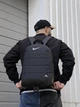 Рюкзак черный меланж Nike с белым логотипом, 18х47х33 см, 25 литр - изображение 3