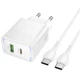 Сетевое зарядное устройство hoco. CS112A Lounge, PD30W/QC3.0, 2 порта USB-A и Type-C, быстрая зарядка 30W, кабель Type-C to Type-C в комплекте White - изображение 2