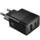 Мережевий зарядний пристрій hoco. CS112A Lounge, PD30W/QC3.0, 2 порти USB-A та Type-C, швидка зарядка 30W Black - зображення 5