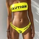 Женский раздельный купальник бандо Caution с плавками бразилиана S желтый - изображение 1