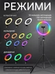 Кольцевая светодиодная LED лампа RGB MJ33 со штативом 2 метра пультом для селфи блогеров визажистов салонов профессиональной фотосессий съемки тик тока набор блогера лед кольцо мультиколор разноцветное 33 см - изображение 2