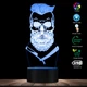 3D светодиодный светильник Barber Skull. LED светильник для барбершопа, 7 цветов - изображение 2