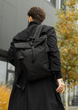 Городской водоотталкивающий городской рюкзак-ролтоп Sambag RollTop из ткани Черный - изображение 11
