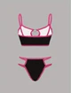 Комплект женского белья Хелоу Кити Топ и трусики Hello Kitty Lingerie Set Аниме Санрио Y2K тренд (черно-розовый) M - изображение 3