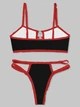 Комплект женского белья Хелоу Кити Топ и трусики Hello Kitty Lingerie Set Аниме Санрио Y2K тренд (черно-красный) M - изображение 5