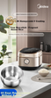 Рисоварка Midea IH нагрев, 4л, нержавеющая сталь 316, многофункциональная, для 3-4 человек, MB-HC459S - изображение 2