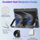 Светодиодный прожектор YIQIBRO 50W 6500K для улицы, LED прожектор холодный белый свет - изображение 4