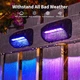 Солнечные LED светильники для забора BUCASA TDL013 4 шт RGB, водонепроницаемые, 8 режимов, настенные садовые лампы - изображение 5