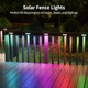 Солнечные LED светильники для забора BUCASA TDL013 4 шт RGB, водонепроницаемые, 8 режимов, настенные садовые лампы - изображение 6